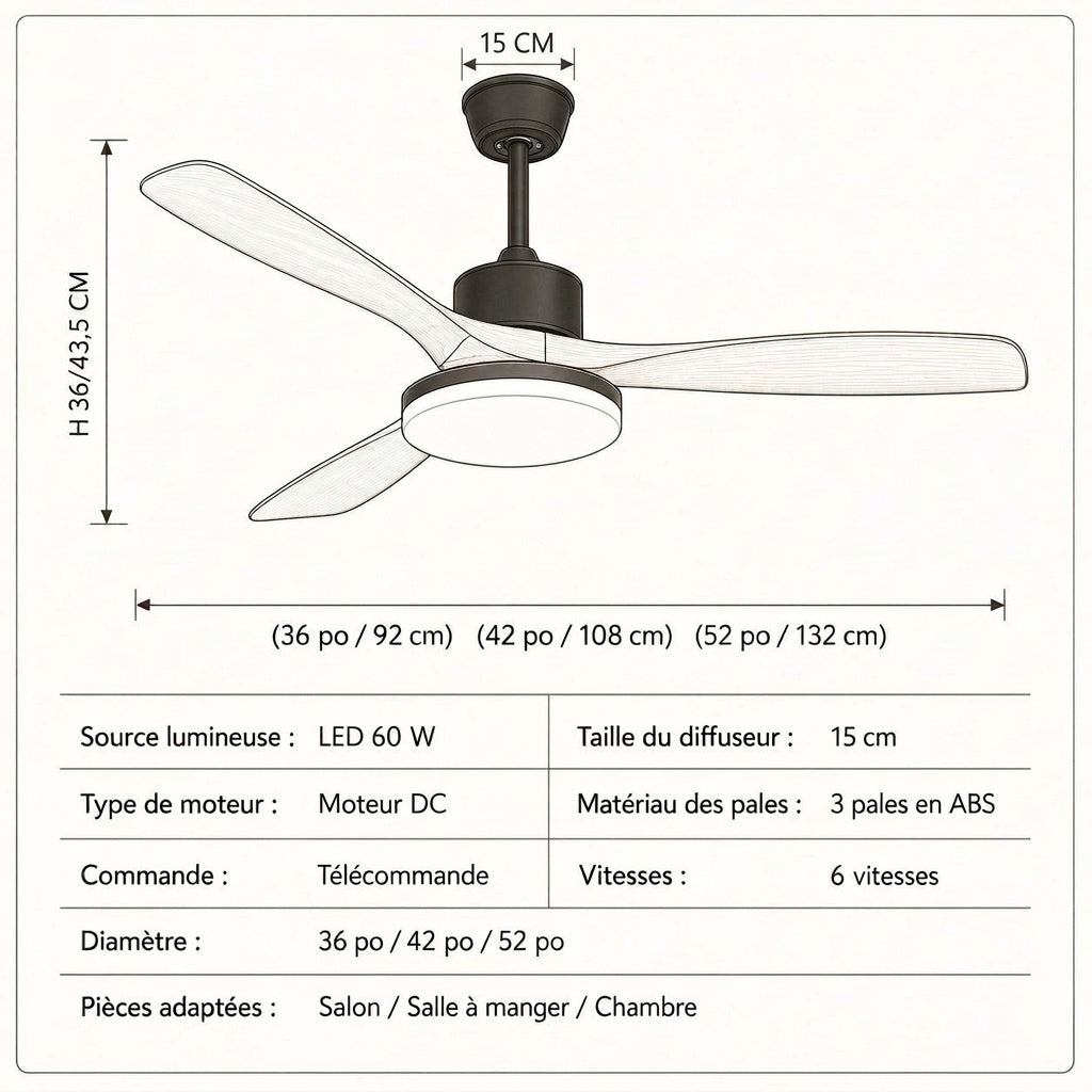 Ventilateur de plafond Kiyora