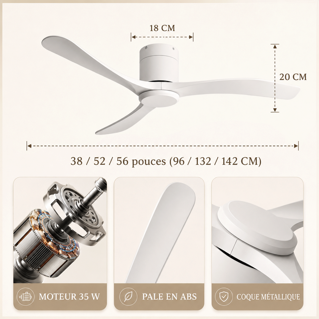 Ventilateur de plafond Zefira